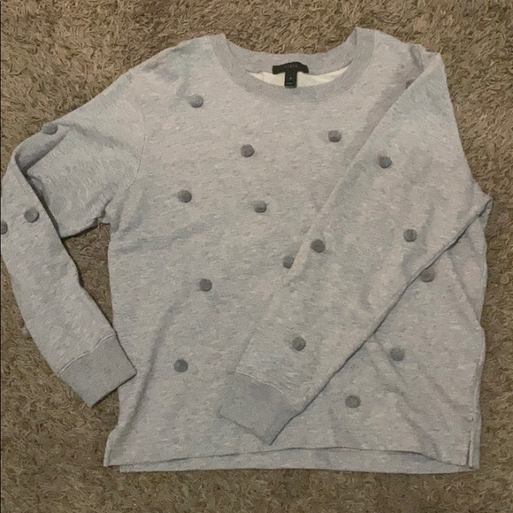 jcrew pompom crewneck sweatshirt